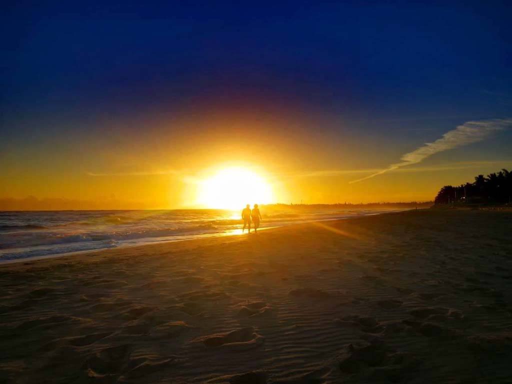 Caribbean Sunset Over Beach Kitesurf Dominican Republic