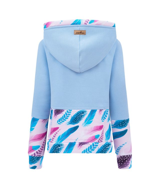 Candy Hoodie Kids - Blue Feathers Back