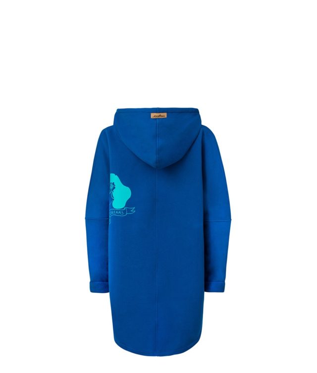 Oversized Hoodie with Kangoo Pockets - Dark Blue Back Picture