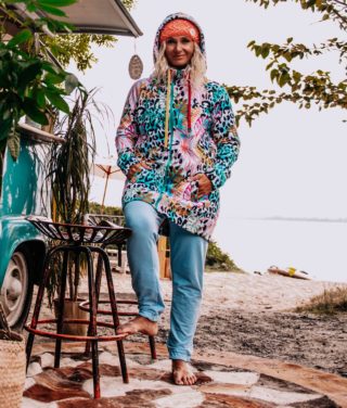 Long Hoodie on the Polish sea side - Hoodie Dress with Wild Flower Design