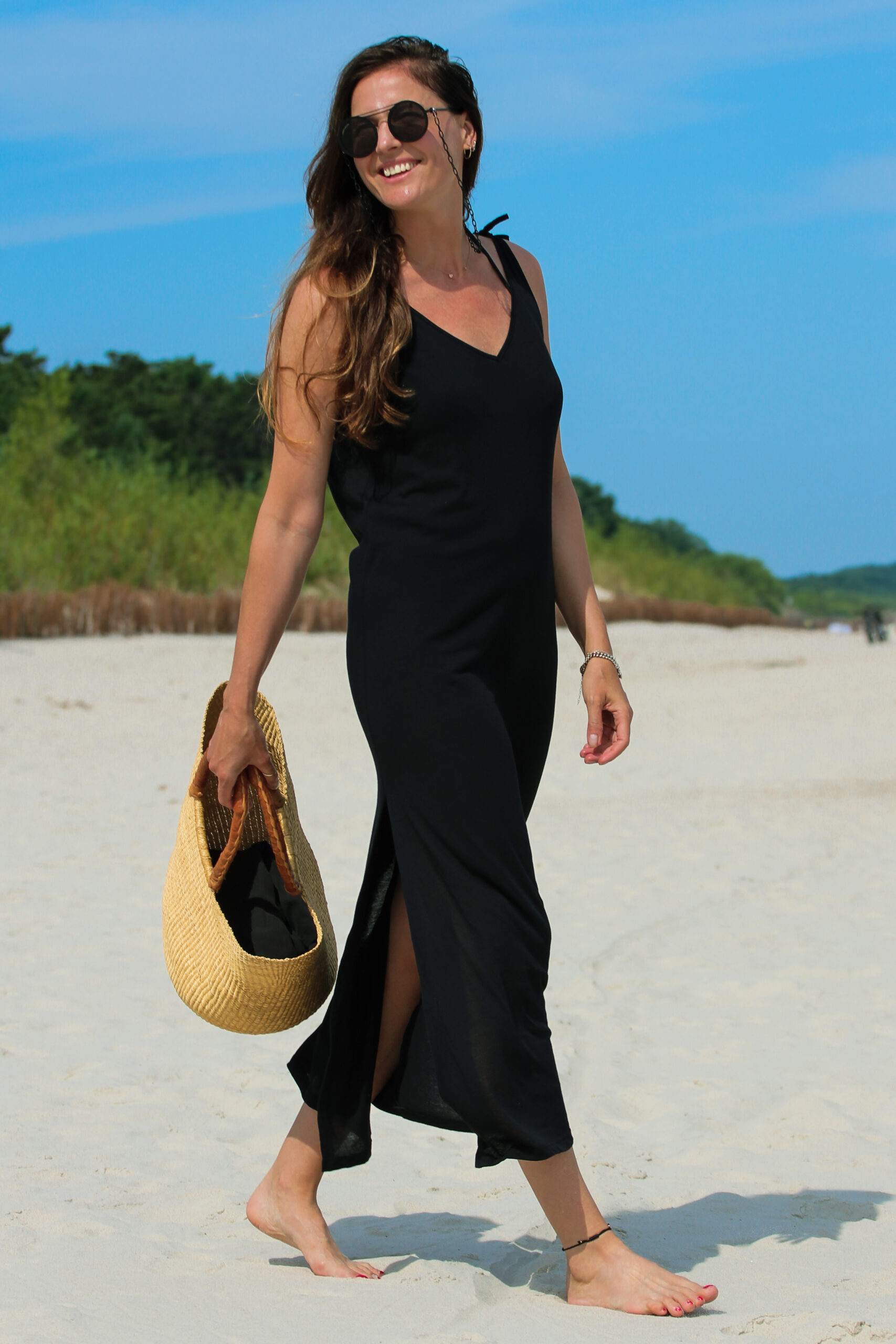 Aloha Long Dress - Black - obrazek 4